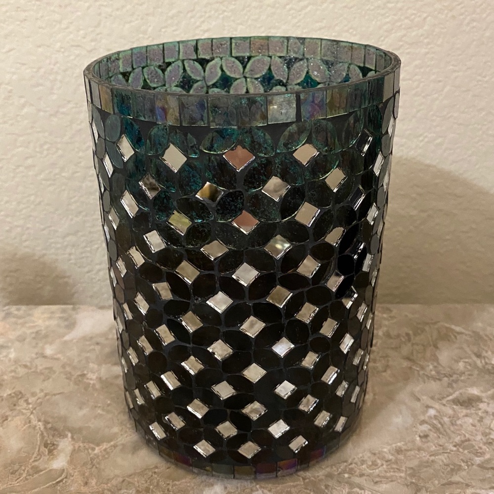 Mosaic Mirror Vase - Teal